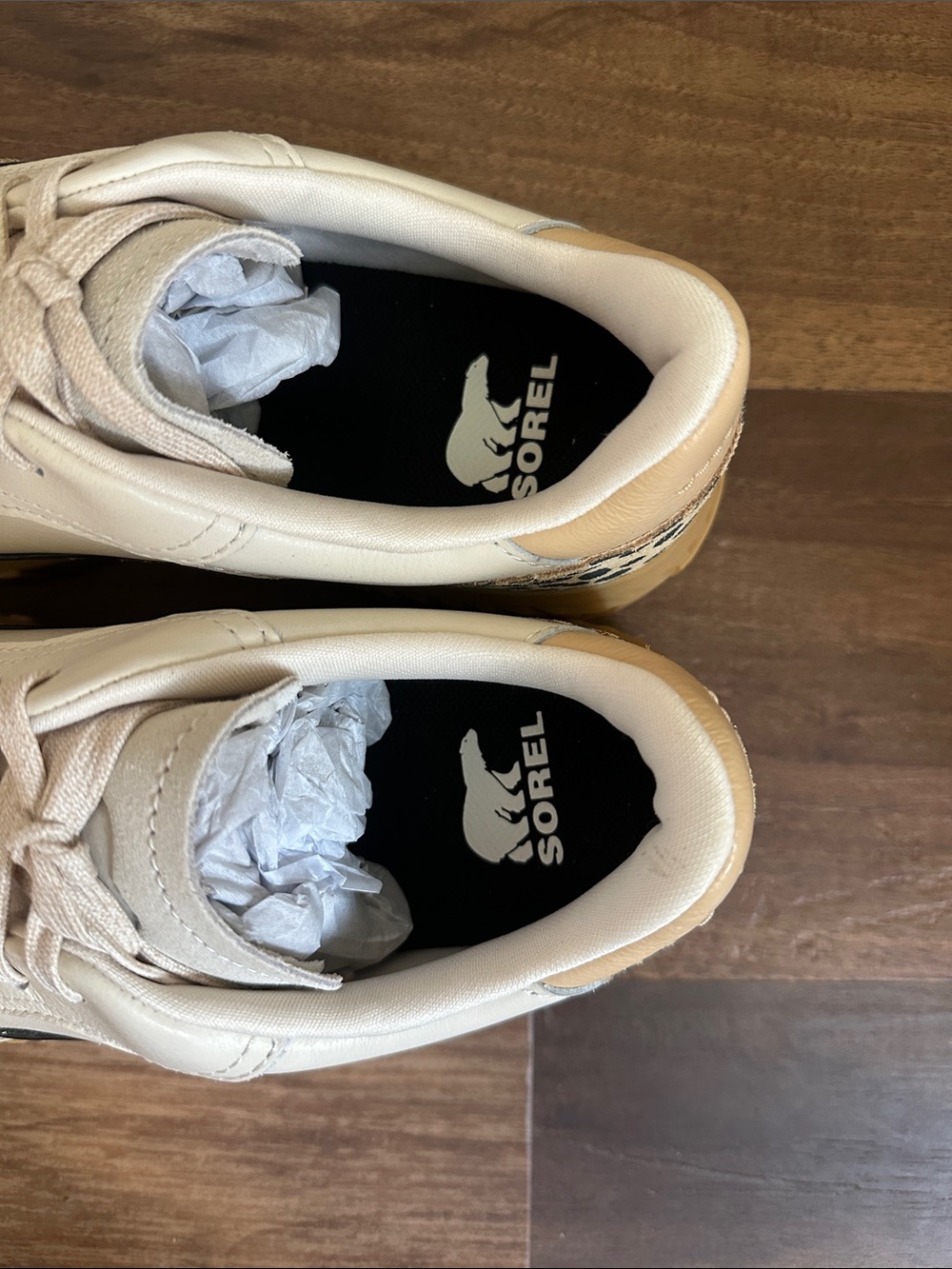 Sorel Cream Leopard Print Platform Sneakers - Picture 6 of 8